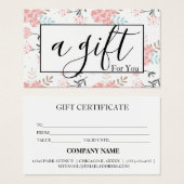 Einfache und moderne Geschenkgutschrift (Vorne & Hinten)