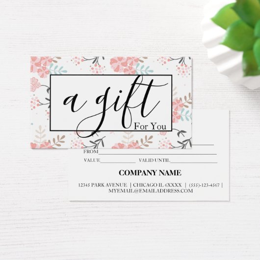 Einfache und moderne Geschenkgutschrift (Schreibtisch)