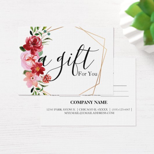 Einfache und moderne Geschenkgutschrift (Schreibtisch)