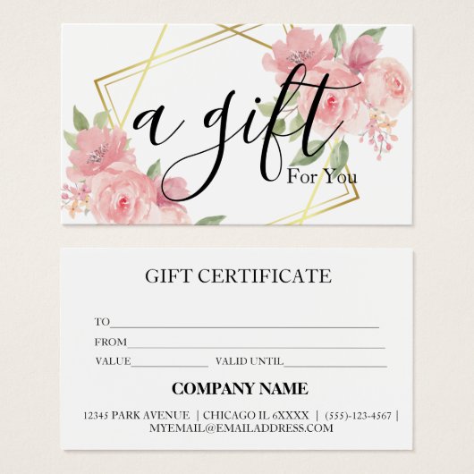 Einfache und moderne Geschenkgutschrift (Vorne & Hinten)