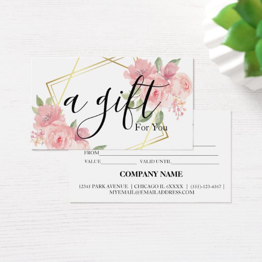 Einfache und moderne Geschenkgutschrift (Schreibtisch)