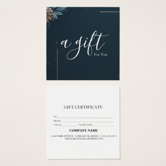 Einfache und moderne Geschenkgutschrift (Vorne & Hinten)