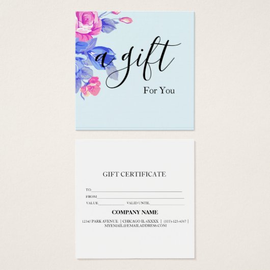 Einfache und moderne Geschenkgutschrift (Vorne & Hinten)