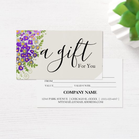 Einfache und moderne Geschenkgutschrift (Schreibtisch)