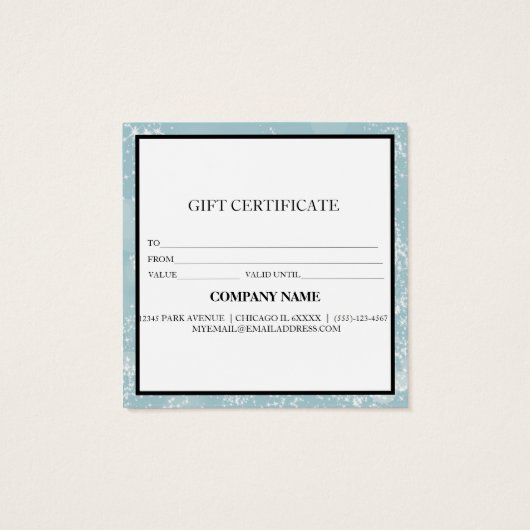 Einfache und moderne Geschenkgutschrift (Rückseite)