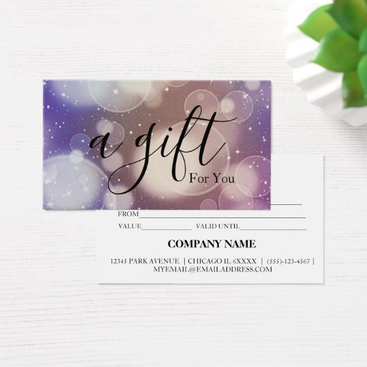 Einfache und moderne Geschenkgutschrift (Schreibtisch)
