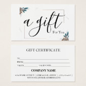 Einfache und moderne Geschenkgutschrift (Vorne & Hinten)