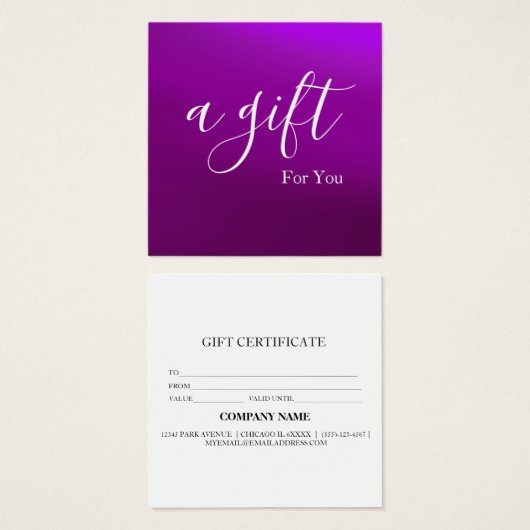 Einfache und moderne Geschenkgutschrift (Vorne & Hinten)