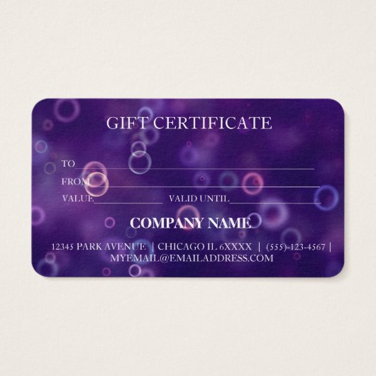 Einfache und moderne Geschenkgutschrift (Rückseite)