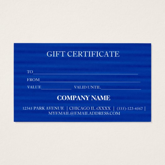 Einfache und moderne Geschenkgutschrift (Rückseite)