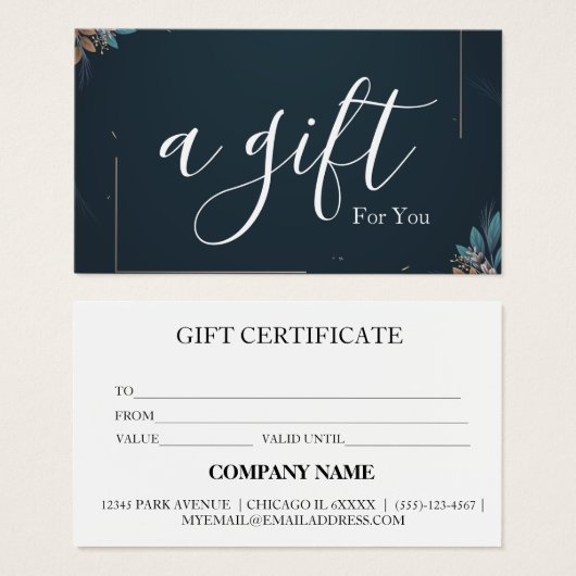 Einfache und moderne Geschenkgutschrift (Vorne & Hinten)