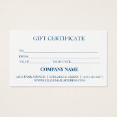 Einfache und moderne Geschenkgutschrift (Rückseite)