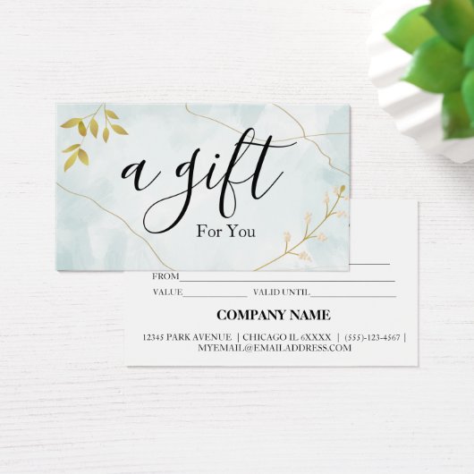Einfache und moderne Geschenkgutschrift (Schreibtisch)