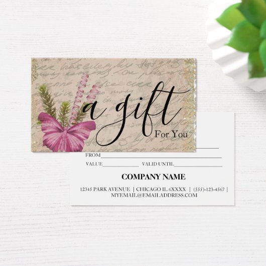 Einfache und moderne Geschenkgutschrift (Schreibtisch)