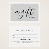 Einfache und moderne Geschenkgutschrift (Vorne & Hinten)
