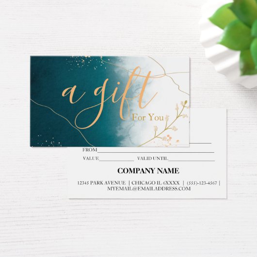 Einfache und moderne Geschenkgutschrift (Schreibtisch)