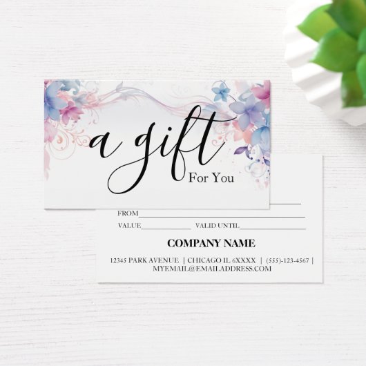 Einfache und moderne Geschenkgutschrift (Schreibtisch)