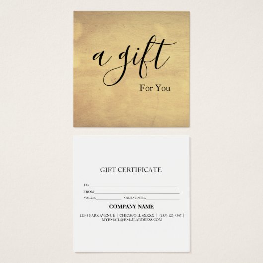 Einfache und moderne Geschenkgutschrift (Vorne & Hinten)