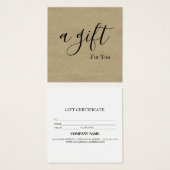 Einfache und moderne Geschenkgutschrift (Vorne & Hinten)
