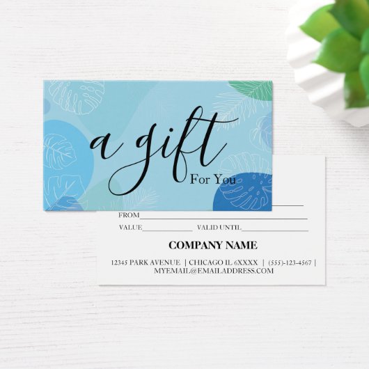 Einfache und moderne Geschenkgutschrift (Schreibtisch)