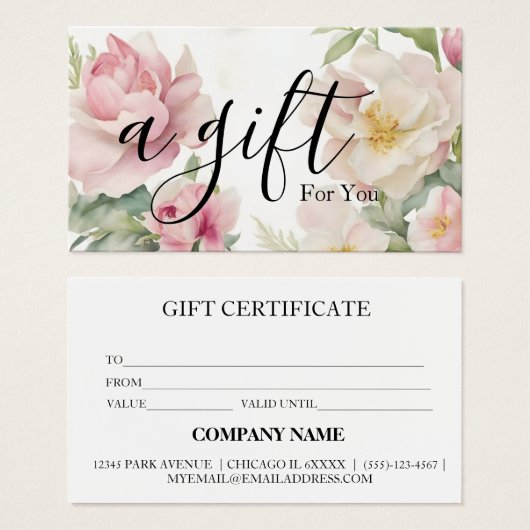 Einfache und moderne Geschenkgutschrift (Vorne & Hinten)