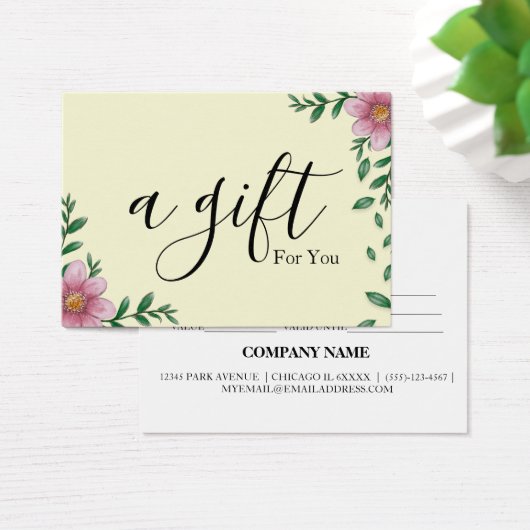 Einfache und moderne Geschenkgutschrift (Schreibtisch)