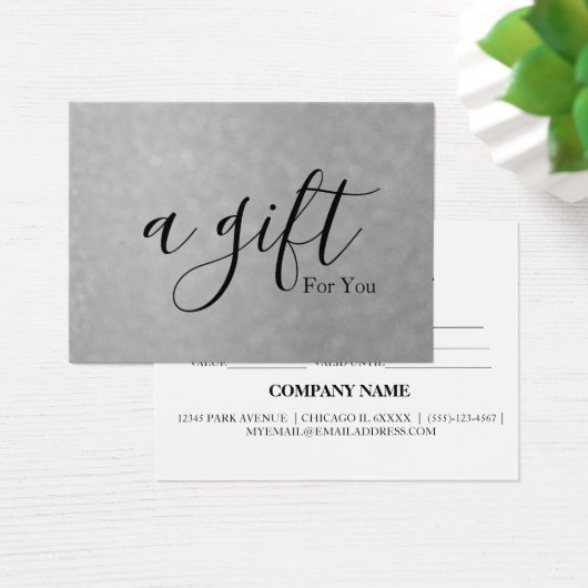 Einfache und moderne Geschenkgutschrift (Schreibtisch)