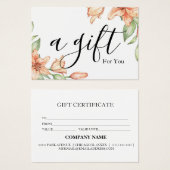 Einfache und moderne Geschenkgutschrift (Vorne & Hinten)