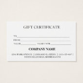 Einfache und moderne Geschenkgutschrift (Rückseite)