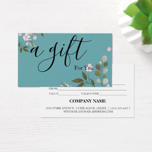 Einfache und moderne Geschenkgutschrift (Schreibtisch)