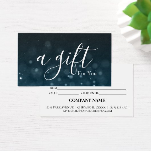 Einfache und moderne Geschenkgutschrift (Schreibtisch)