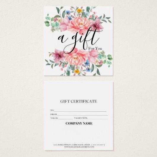 Einfache und moderne Geschenkgutschrift (Vorne & Hinten)