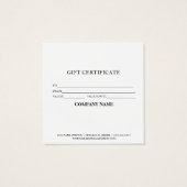 Einfache und moderne Geschenkgutschrift (Rückseite)