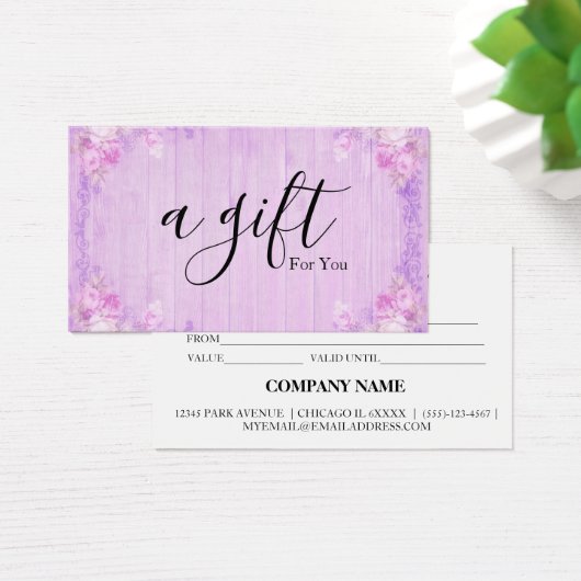 Einfache und moderne Geschenkgutschrift (Schreibtisch)