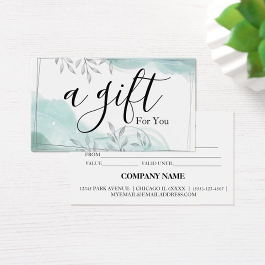 Einfache und moderne Geschenkgutschrift (Schreibtisch)