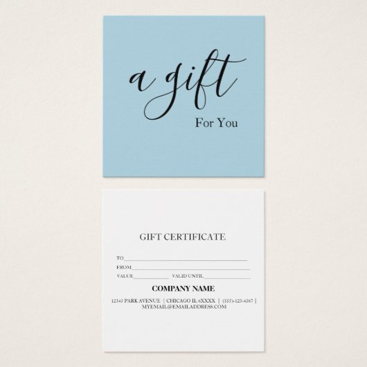 Einfache und moderne Geschenkgutschrift (Vorne & Hinten)
