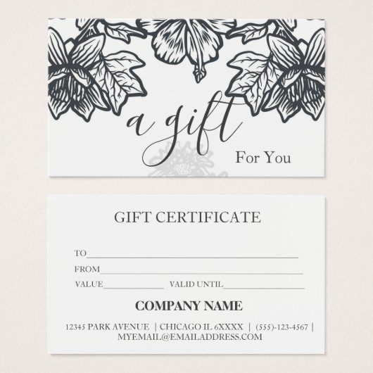 Einfache und moderne Geschenkgutschrift (Vorne & Hinten)