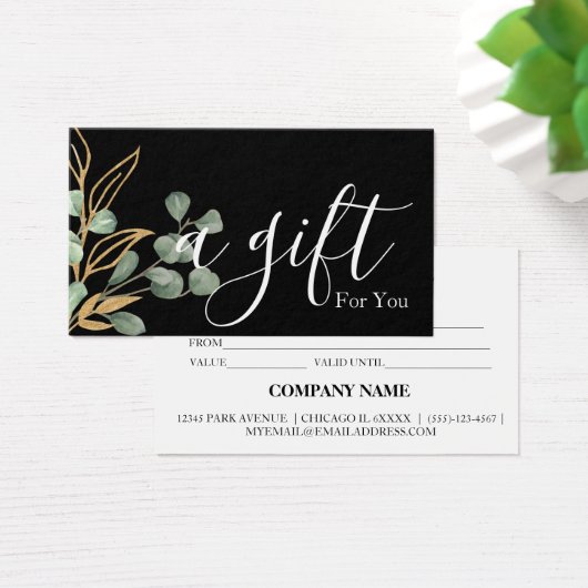 Einfache und moderne Geschenkgutschrift (Schreibtisch)