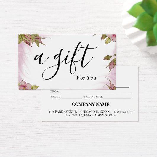 Einfache und moderne Geschenkgutschrift (Schreibtisch)