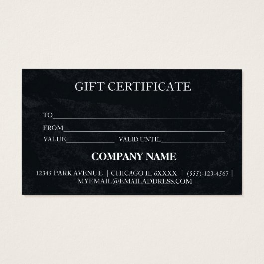 Einfache und moderne Geschenkgutschrift (Rückseite)