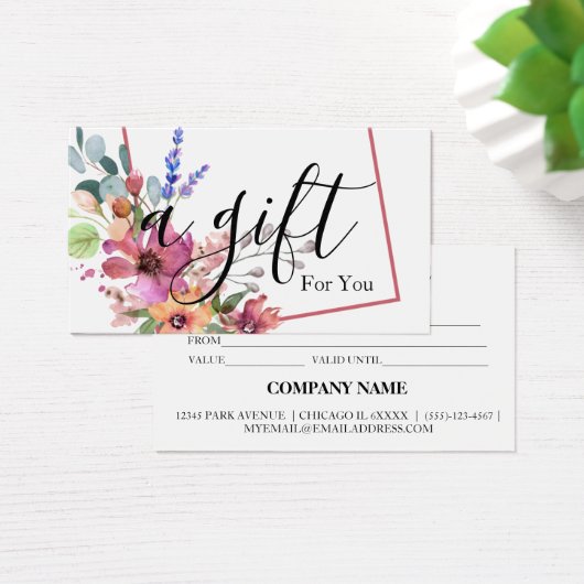 Einfache und moderne Geschenkgutschrift (Schreibtisch)