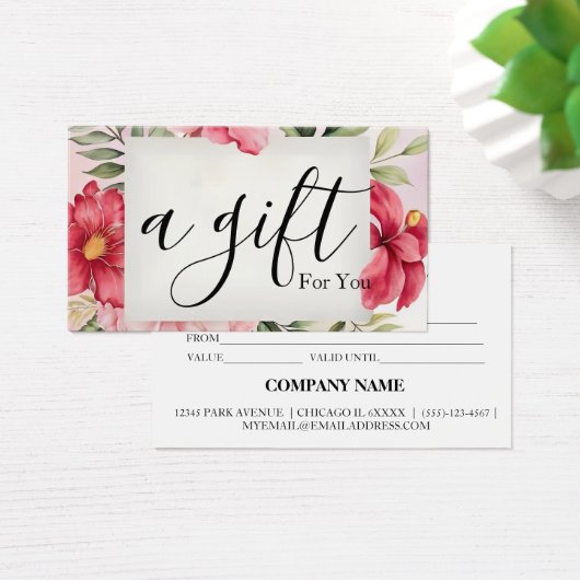 Einfache und moderne Geschenkgutschrift (Schreibtisch)