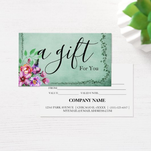 Einfache und moderne Geschenkgutschrift (Schreibtisch)