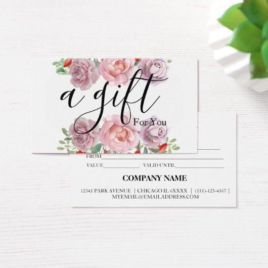 Einfache und moderne Geschenkgutschrift (Schreibtisch)