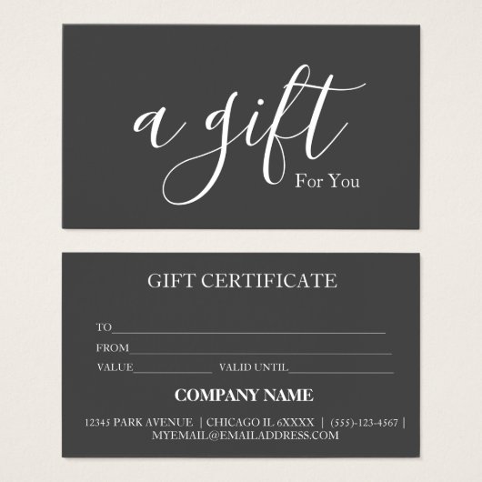 Einfache und moderne Geschenkgutschrift (Vorne & Hinten)