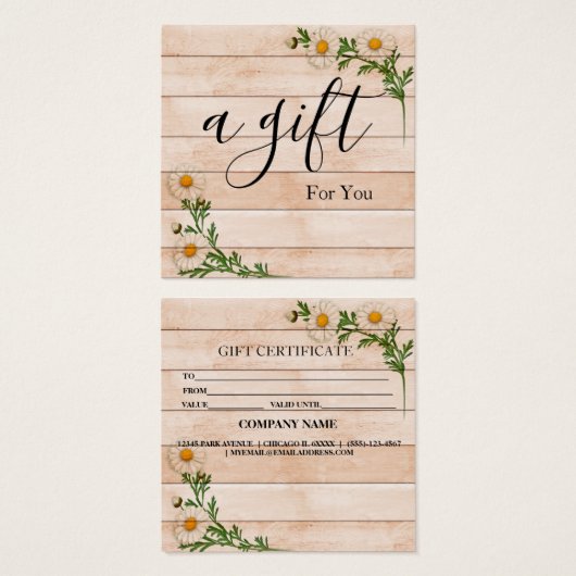 Einfache und moderne Geschenkgutschrift (Vorne & Hinten)