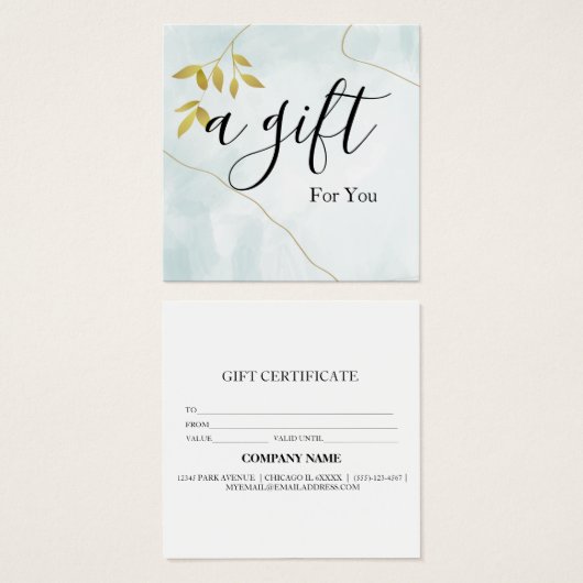 Einfache und moderne Geschenkgutschrift (Vorne & Hinten)