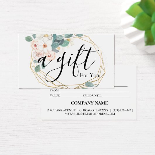 Einfache und moderne Geschenkgutschrift (Schreibtisch)