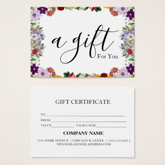 Einfache und moderne Geschenkgutschrift (Vorne & Hinten)