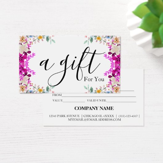 Einfache und moderne Geschenkgutschrift (Schreibtisch)